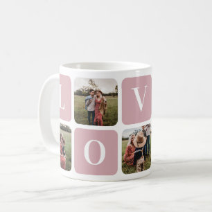 Custom Pink Photo Collage Family Love Mug