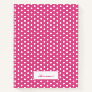 Custom Pink Polka Dot Spiral Notebook