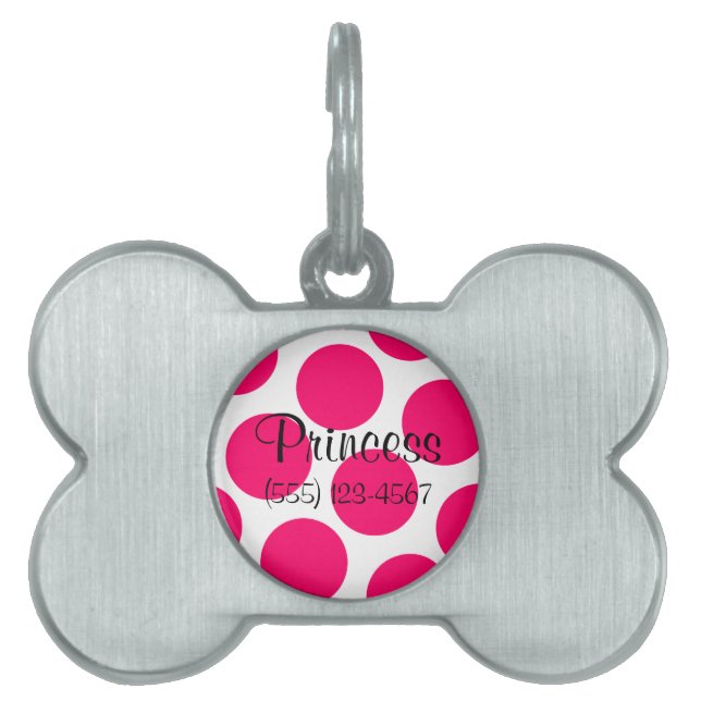 Custom Pink Polka Dot Tag (Front)
