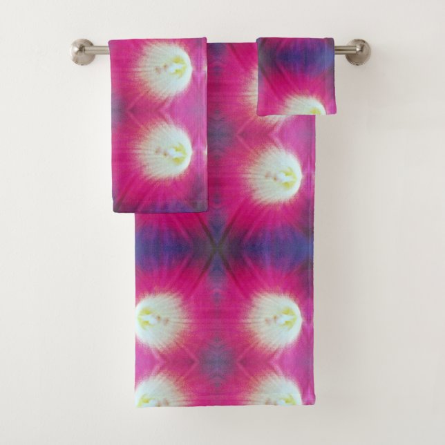 Custom Pink Purple Bath Towel Set (Insitu)