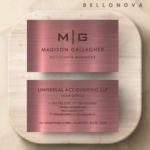 Custom Pink Purple Metal Style Professional Busine Business Card