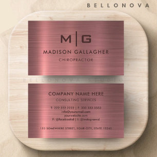 Custom Pink Purple Metal Style Professional Business Card