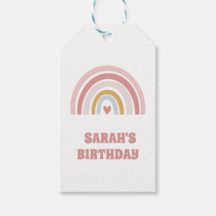 Custom Pink Rainbow Gift Tag   Personalised Name 