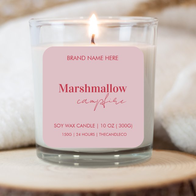 Custom Pink & Red Candle Label Sticker (Creator Uploaded)
