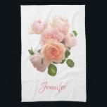 Custom Pink Red Roses Personalised Watercolor Art Tea Towel<br><div class="desc">Custom Pink Red Roses Personalised Watercolor Art Modern Floral Template Kitchen Towel.</div>