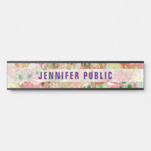 Custom Pink Red Yellow Green Purple Modern  Door Sign