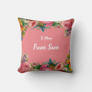 Custom Pink Rose Collection   Throw Pillow