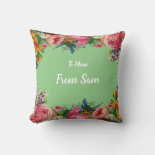 Custom Pink Rose Collection Throw Pillow