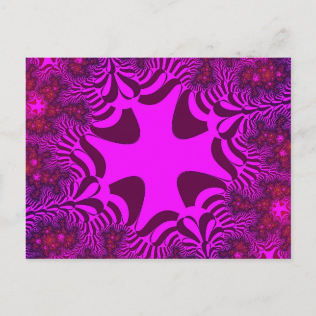 Custom Pink Rose Cross Postcard (Front)