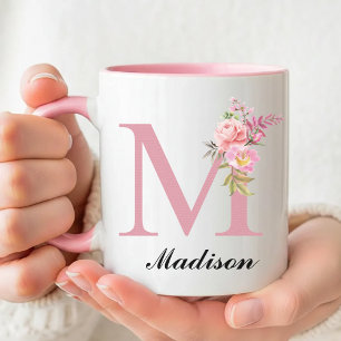 Custom Pink Roses Mug Birthday Gift for Her or Mum