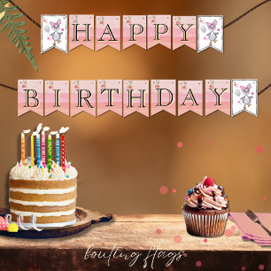 Custom Pink Silly Goose Birthday Party Flags