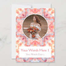 Custom Pink Star Wedding Magnet Thank You Card