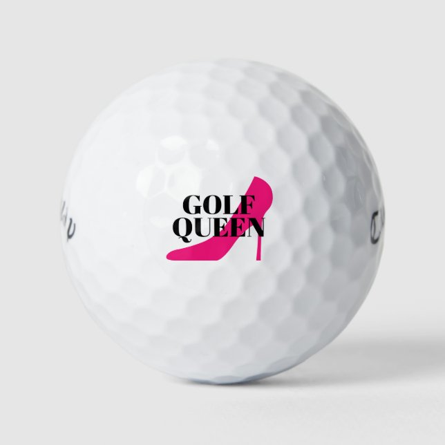 Custom pink stiletto golfing queen Callaway Golf Balls (Front)