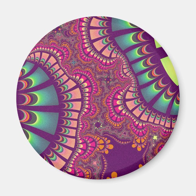 Custom Pink Teal Rainbow Remix Magnet (Front)