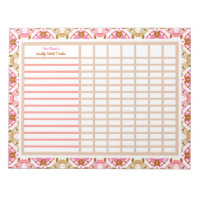 Custom Pink Weekly Habit Goals Tracker Planner