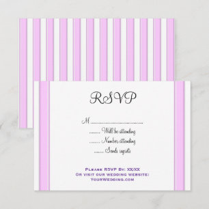 Custom Pink White Stripes 3.5x5" RSVP Cards