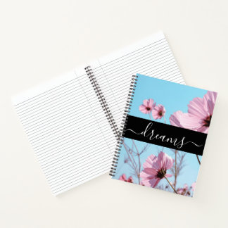 Custom Pink Wildflowers Dream Journal