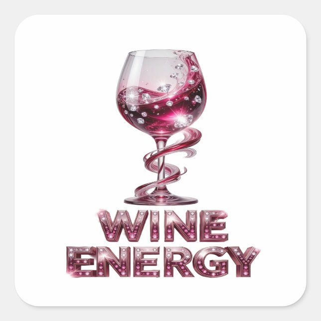 Custom Pink WINE ENERGY Sticker Motif (Front)