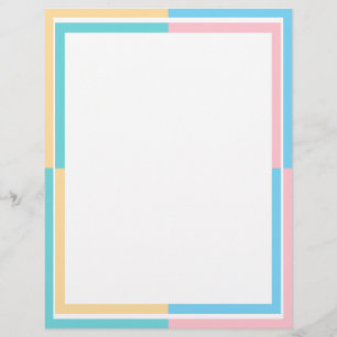 Custom Pink Yellow Blue Green Blank Template Custom Letterhead