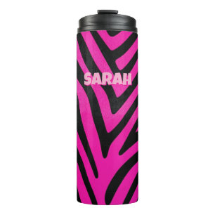 Custom Pink Zebra Print Thermal Tumbler