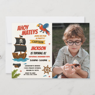 Custom Pirate Birthday Invitation with photo