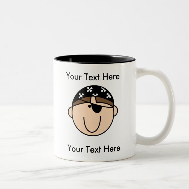Custom Pirate Brown Mug - Customisable (Right)