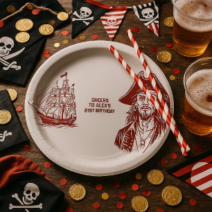 Custom Pirate-Themed Birthday Party  Paper Plate