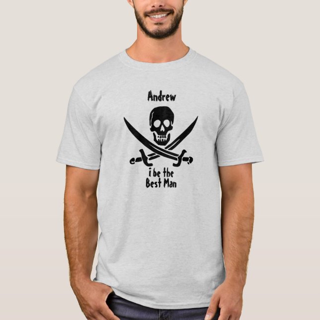 Custom Pirate Wedding Party Shirt (Front)