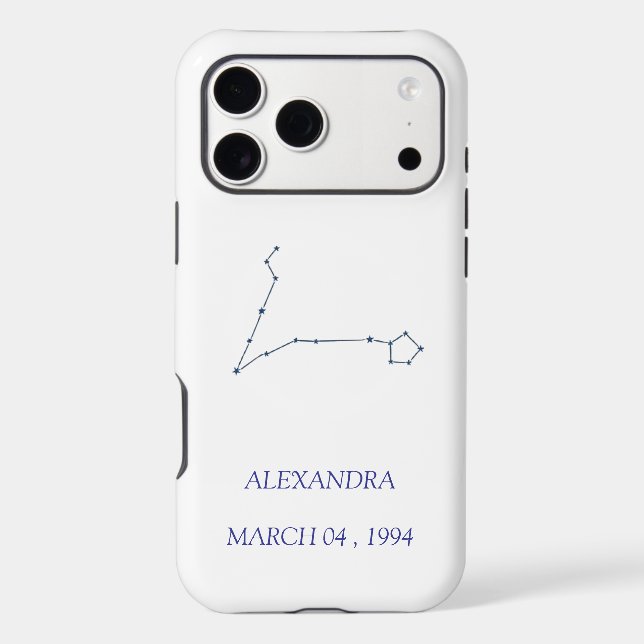 Custom Pisces Constellation iPhone Case - Personal (Back)