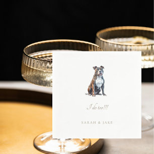 Custom Pit Bull Terrier Pet Wedding Napkins