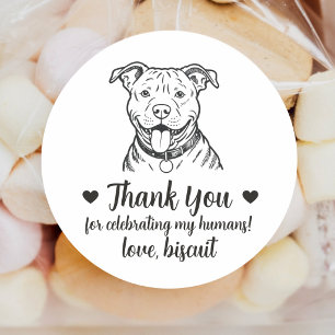 Custom Pitbull Dog Wedding Favour Stickers