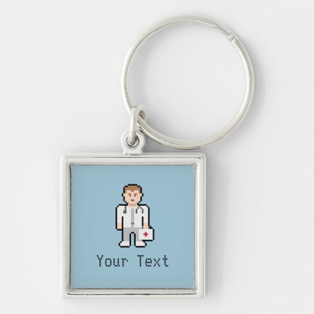 Custom Pixel Doctor Keychain (Front)