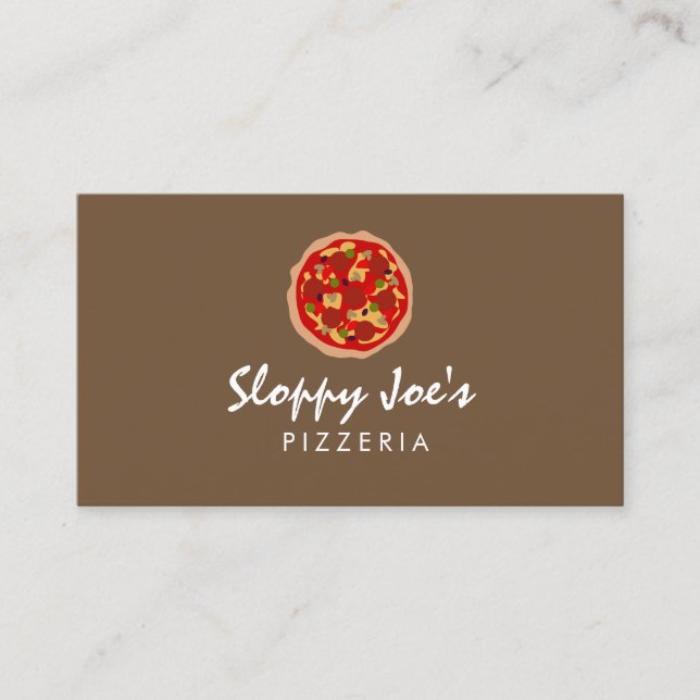 Custom pizza maker business card template (Front)