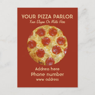 Custom Pizza Parlour Ad postcards