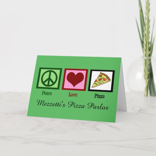 Custom Pizza Parlour Christmas Holiday Card (Front)