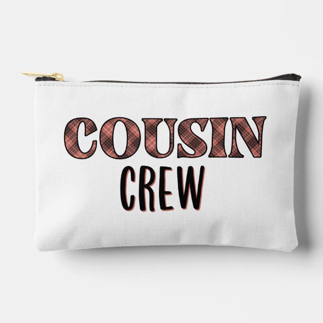 Custom Plaid Pattern Cousin Crew Cousin Squad Accessory Pouch (Front)