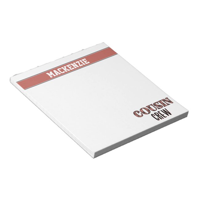 Custom Plaid Pattern Cousin Crew Cousin Squad Notepad (Angled)