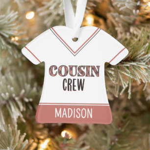 Custom Plaid Pattern Cousin Crew Cousin Squad Ornament