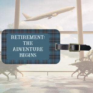 Custom Plaids Retirement Travel Gifts for Dad Luggage Tag