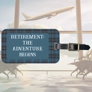 Custom Plaids Retirement Travel Gifts for Dad Luggage Tag