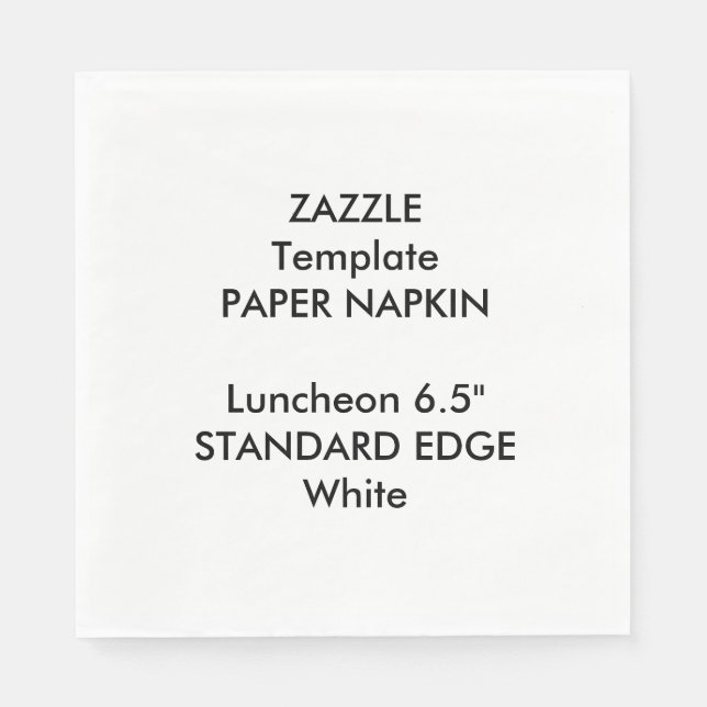 Custom Plain Edge Luncheon Paper Napkin Template (Front)