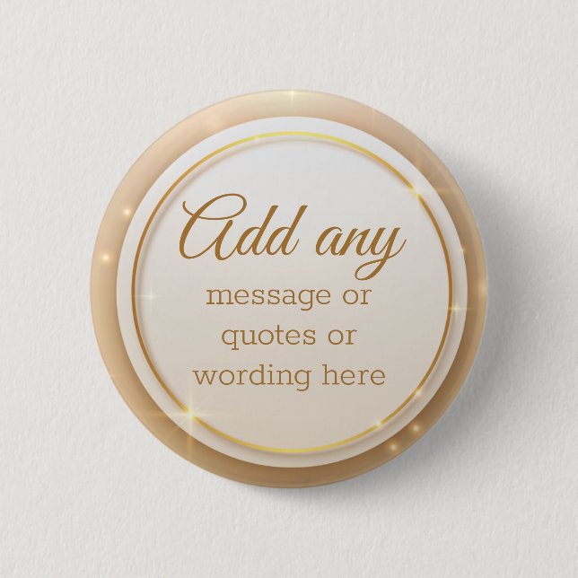 CUSTOM Plain Elegant Gold Holiday Badge Button (Front)
