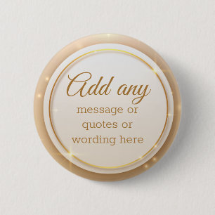 CUSTOM Plain Elegant Gold Holiday Badge Button