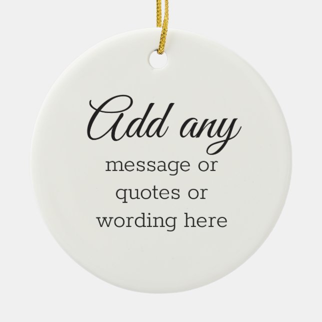 CUSTOM Plain Elegant White Ceramic Tree Decoration (Front)