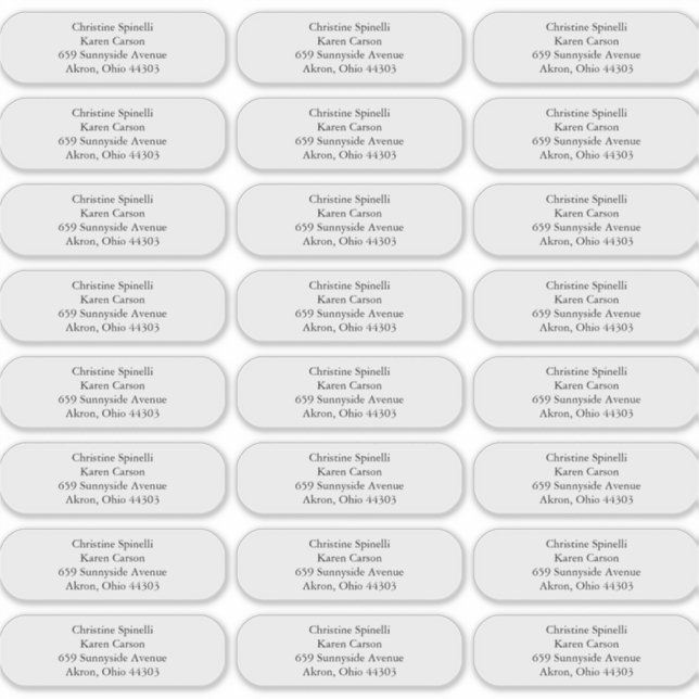 Custom Plain Rounded Corners  Address Labels (Front)