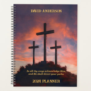 Custom Planner Jesus Lion Sunset Cross Background