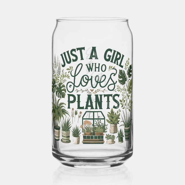 Custom Plant Lover Drinkware Set Can Glass (Front)