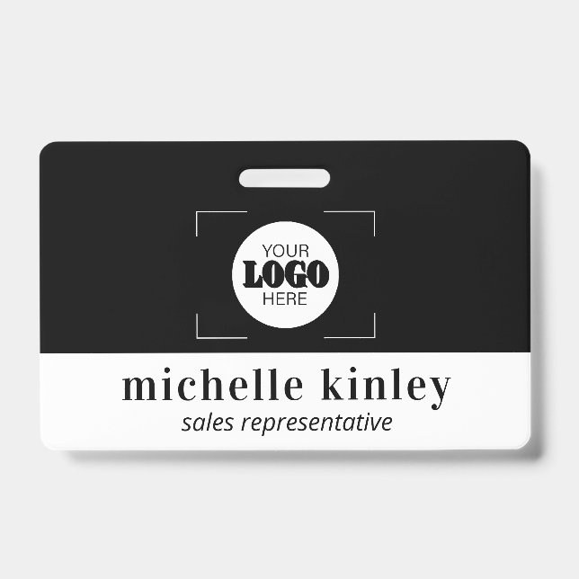 Custom plastic name badge logo QR code ID badge (Front)