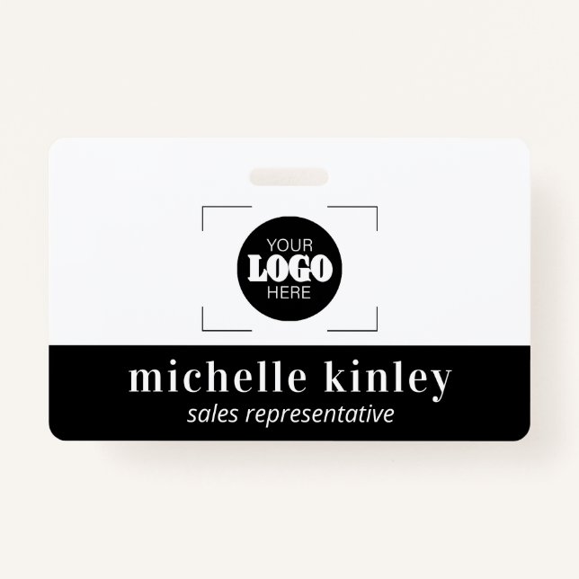 Custom plastic name badge logo QR code ID badge (Front)