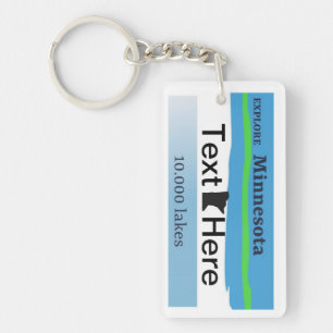 Custom plate keyring, Minnesota license plate key Key Ring